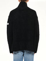 Boucle Knit Turtleneck in Black