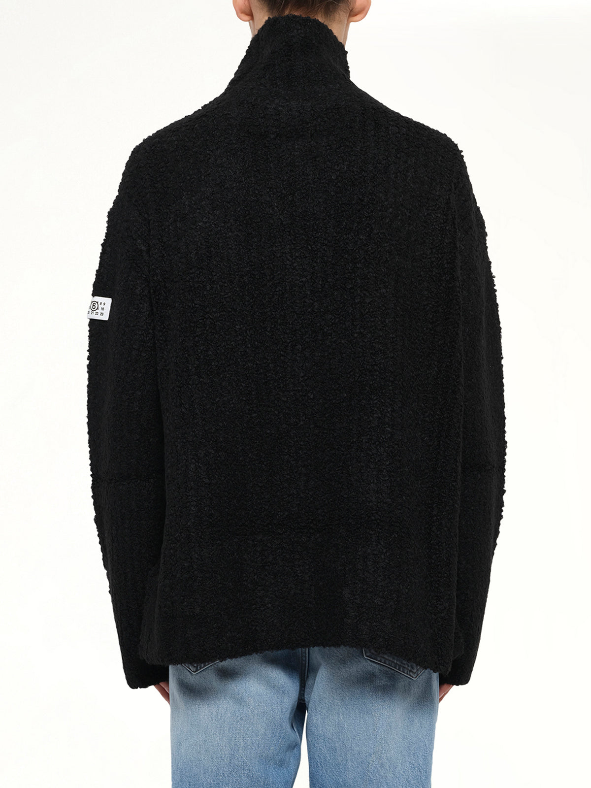 Boucle Knit Turtleneck in Black