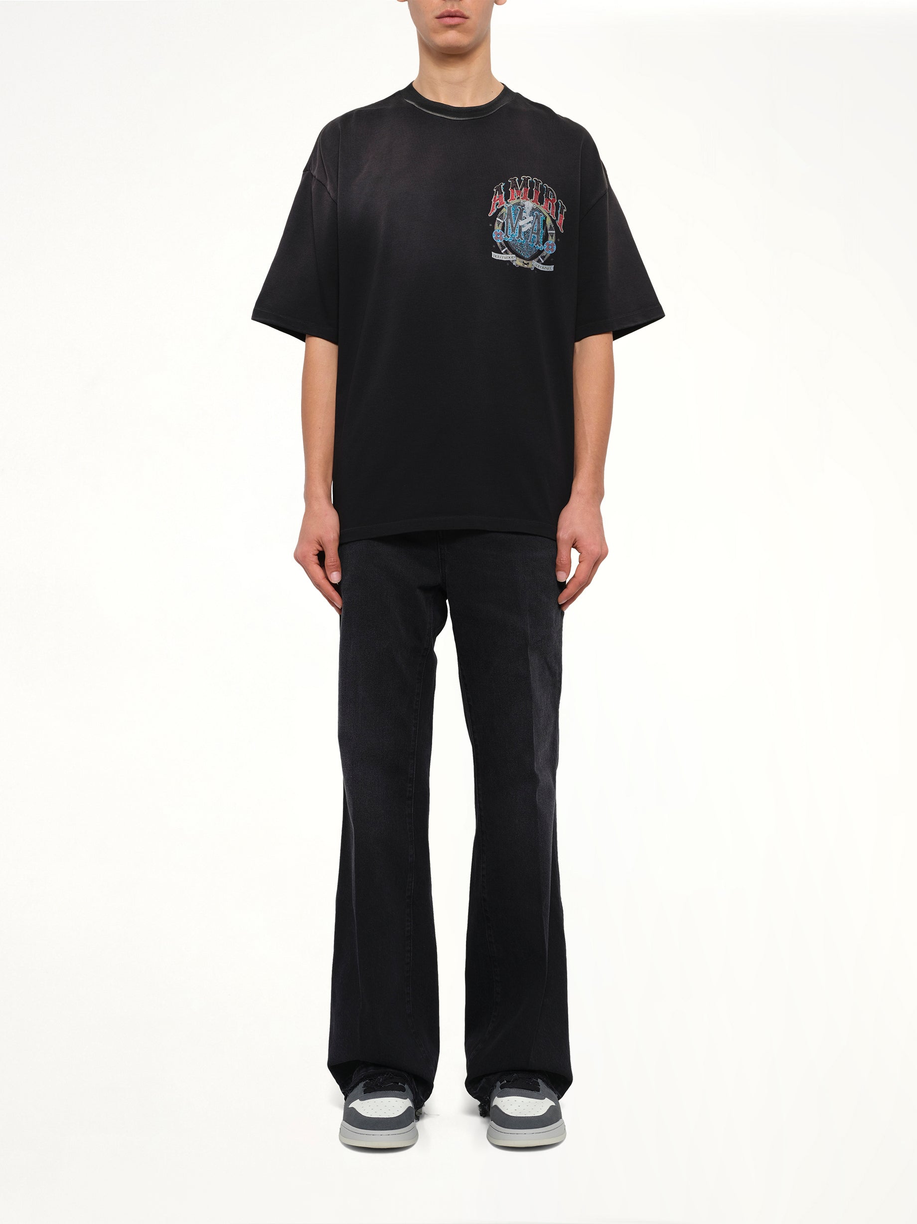Crystal Amiri Hollywood Oversized T-Shirt in Black