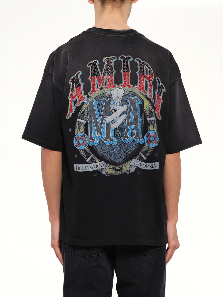 Crystal Amiri Hollywood Oversized T-Shirt in Black