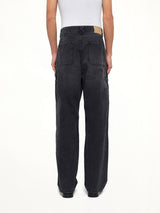 Eye Badge Washed Double Knee Pants in Black