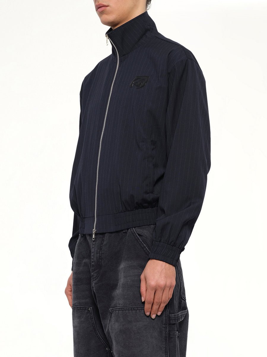 Eye Patch Pinstripe Tracksuit Jacket in Off White