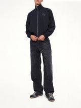 Eye Patch Pinstripe Tracksuit Jacket in Off White