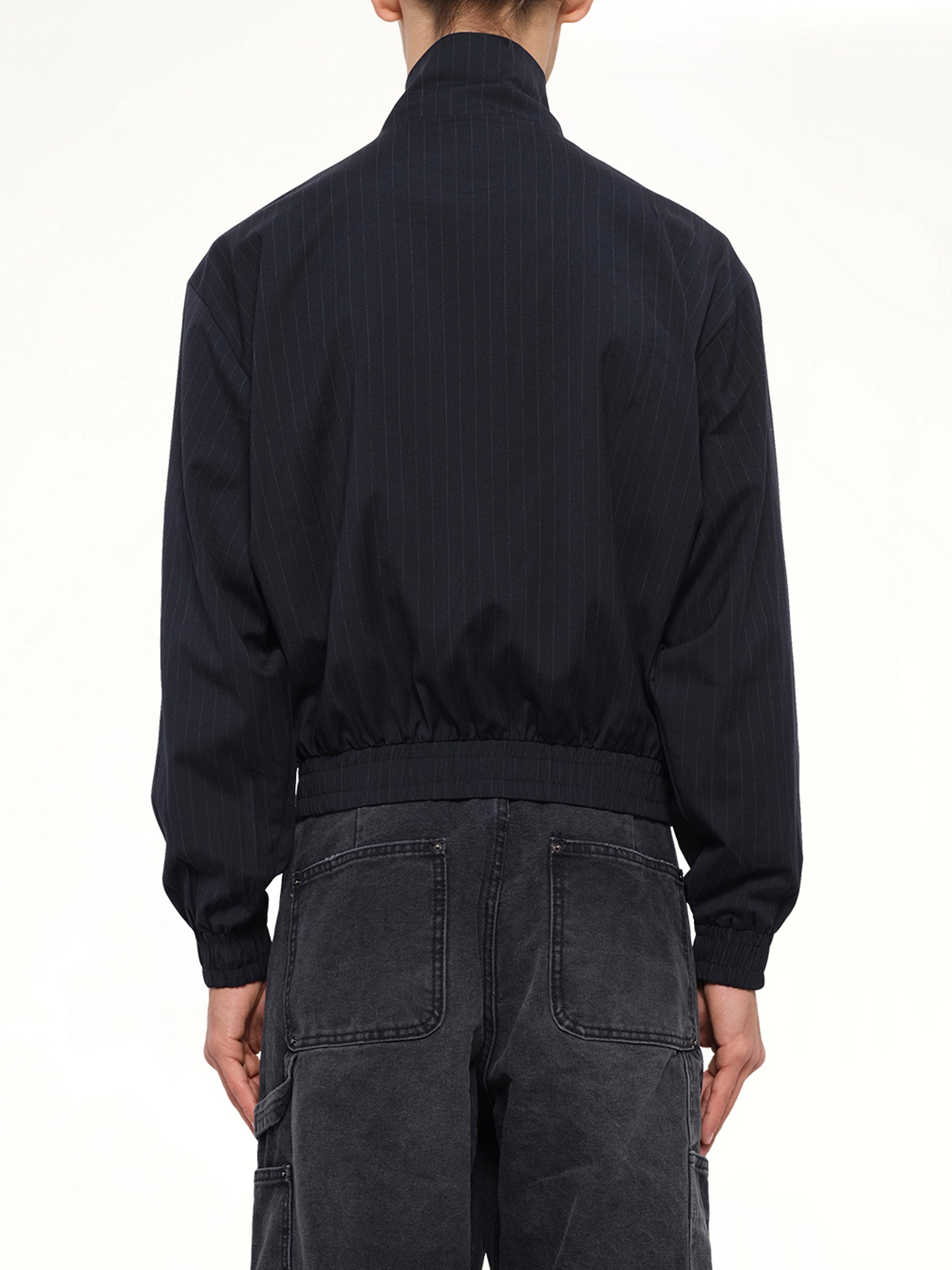 Eye Patch Pinstripe Tracksuit Jacket in Off White