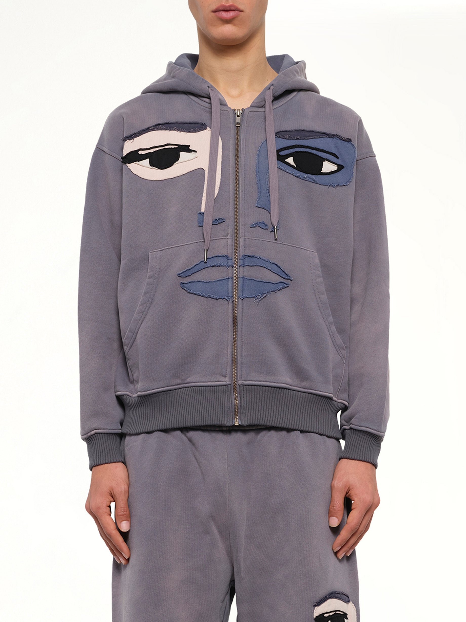 Face Hoodie in Slate