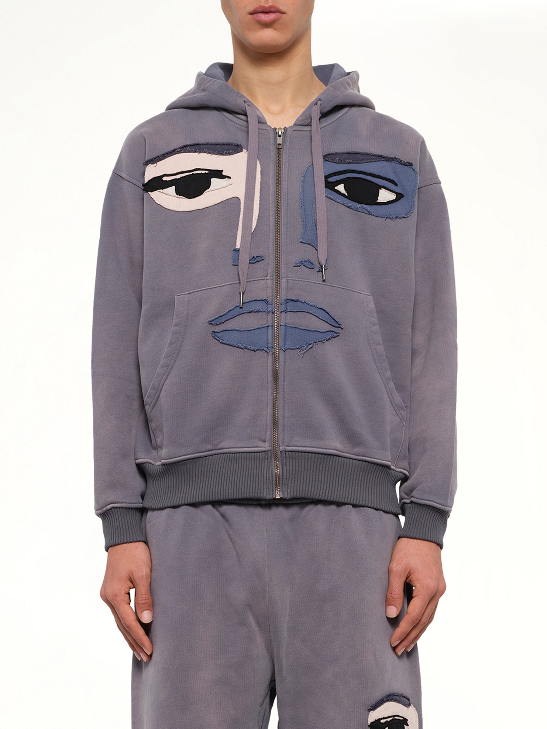 Face Hoodie in Slate