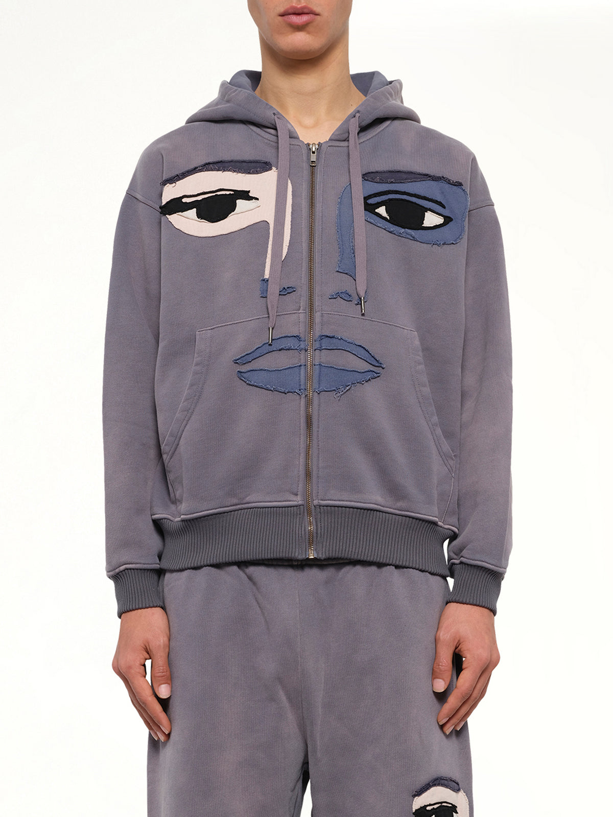 Face Hoodie in Slate