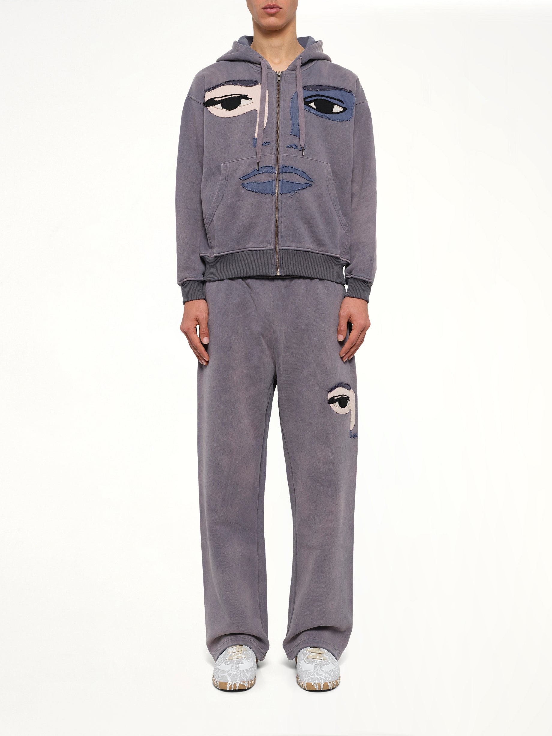 Face Hoodie in Slate