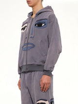 Face Hoodie in Slate