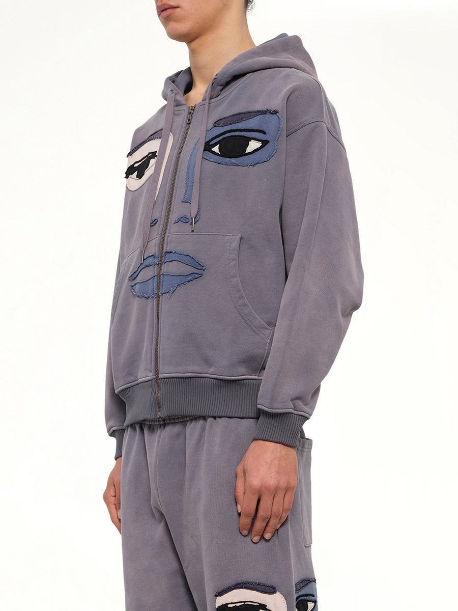 Face Hoodie in Slate