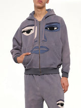 Face Hoodie in Slate