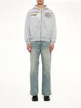 Face Hoodie in Stone Gray