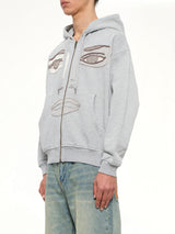 Face Hoodie in Stone Gray