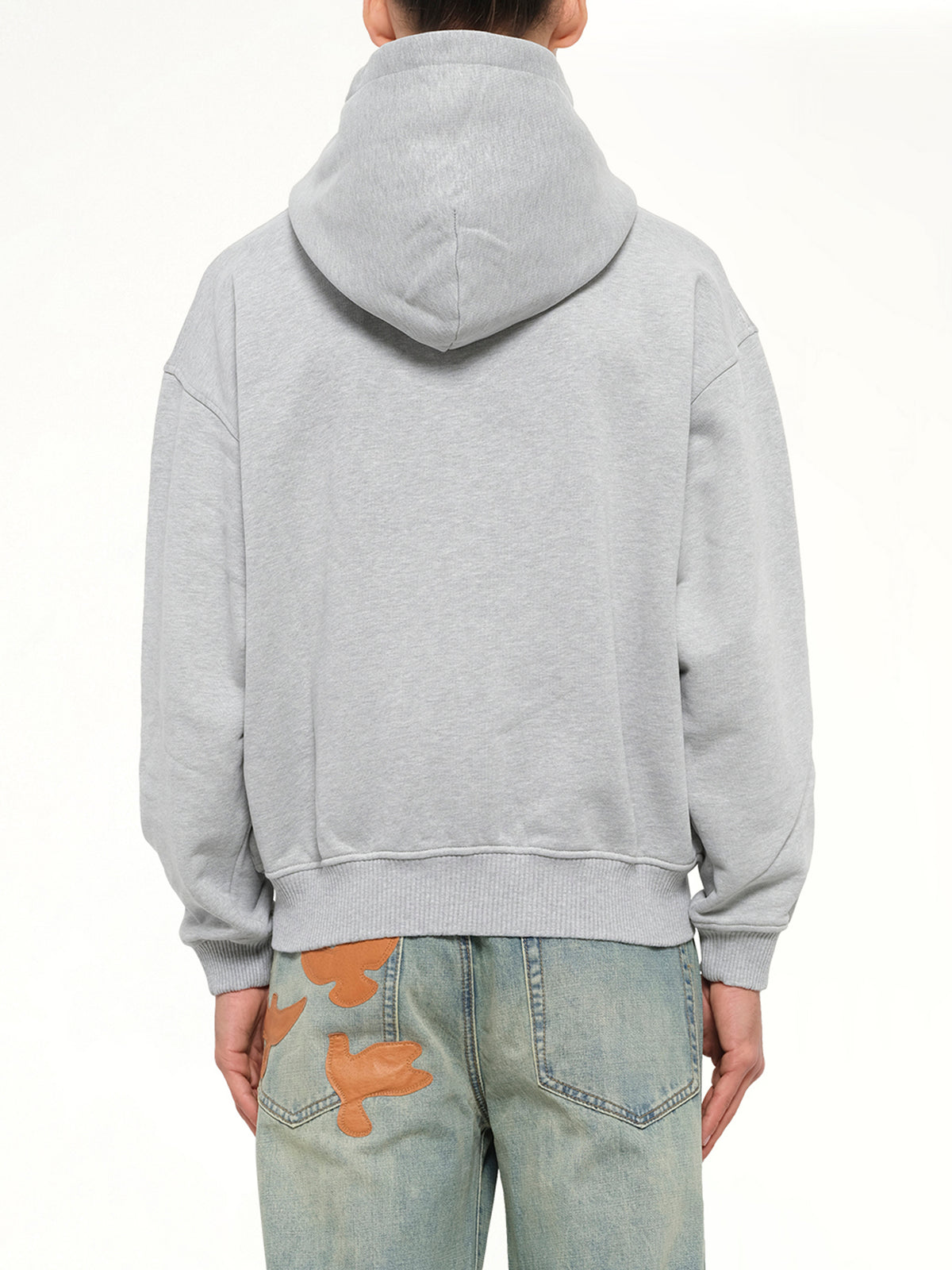 Face Hoodie in Stone Gray