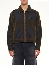 Flocked Work Jacket in Brown