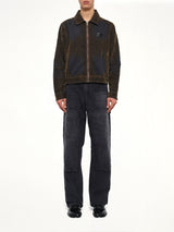 Flocked Work Jacket in Brown