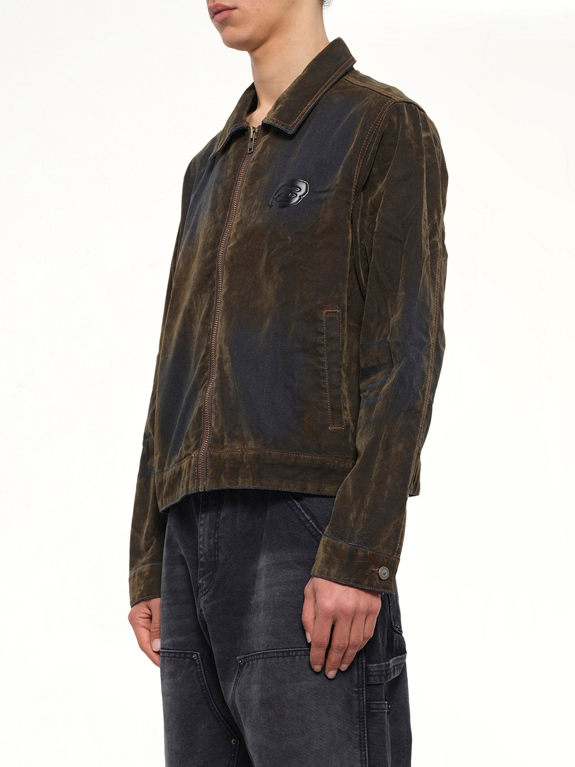 Flocked Work Jacket in Brown