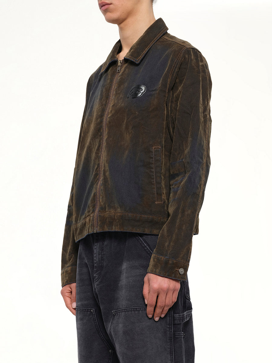 Flocked Work Jacket in Brown