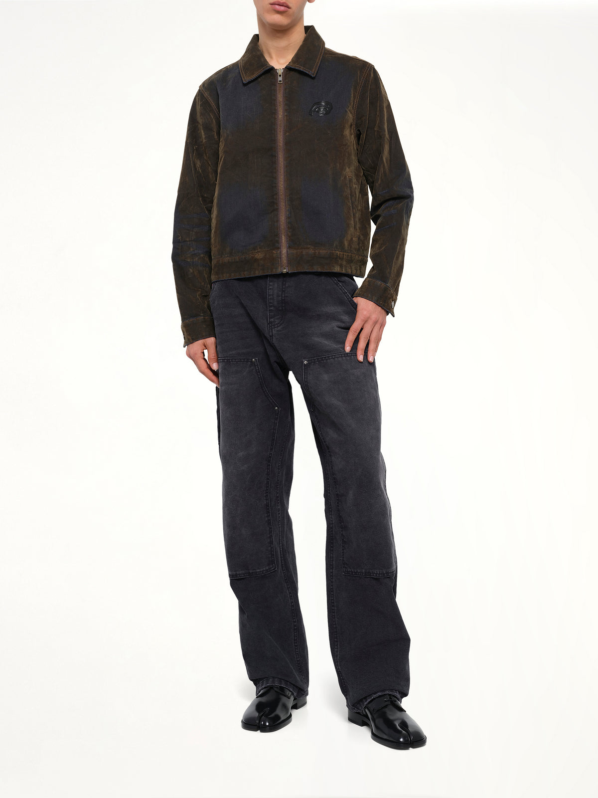 Flocked Work Jacket in Brown