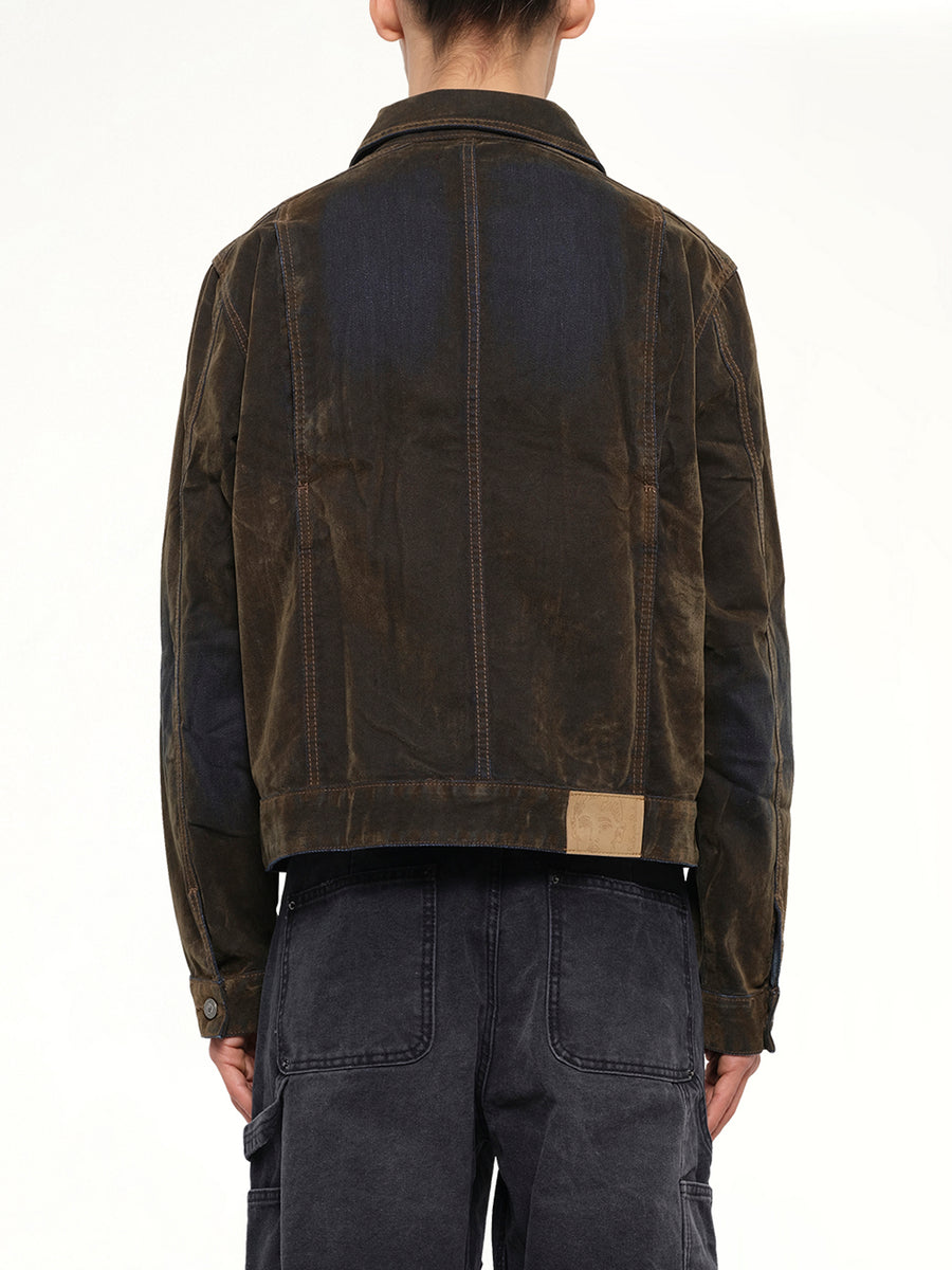 Flocked Work Jacket in Brown