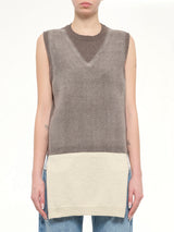 Fuse Knit Vest in Mud/Ecru