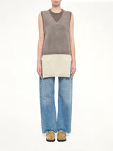 Fuse Knit Vest in Mud/Ecru