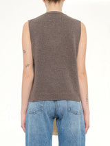 Fuse Knit Vest in Mud/Ecru