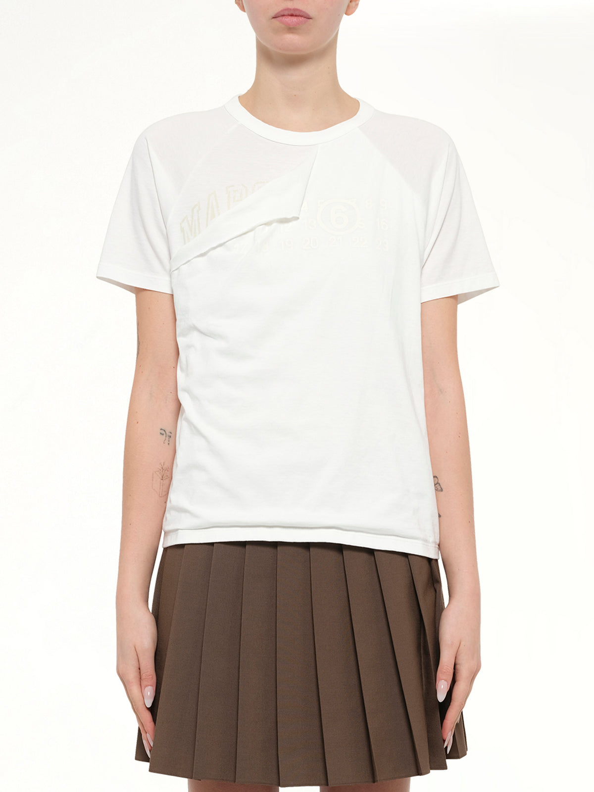 Layered Logo T-Shirt in Off White