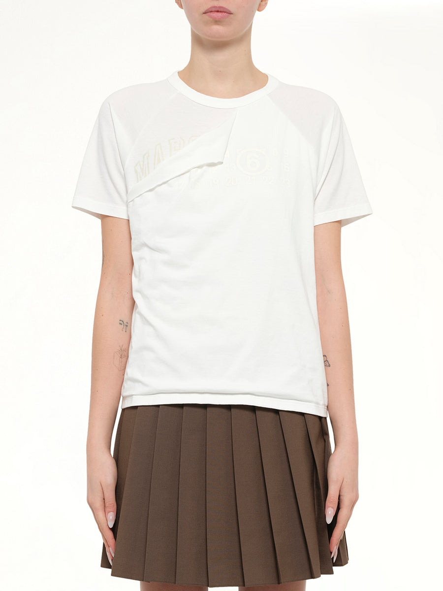 Layered Logo T-Shirt in Off White