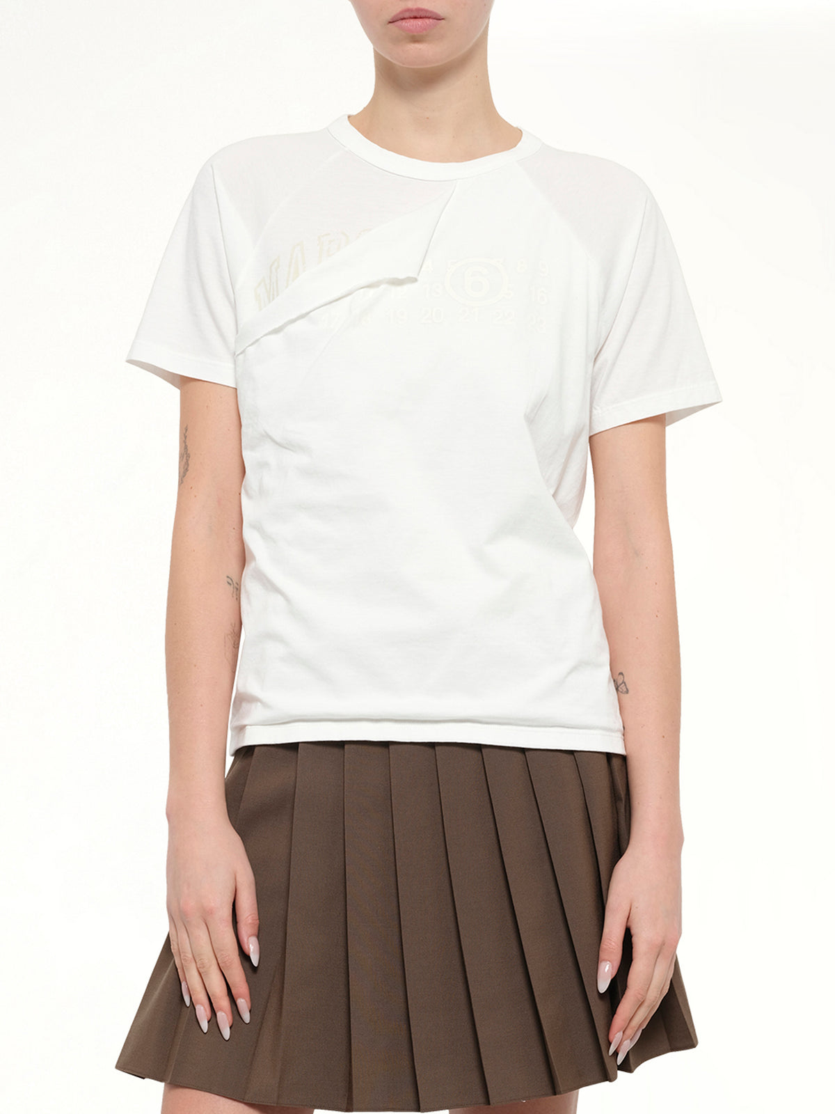 Layered Logo T-Shirt in Off White