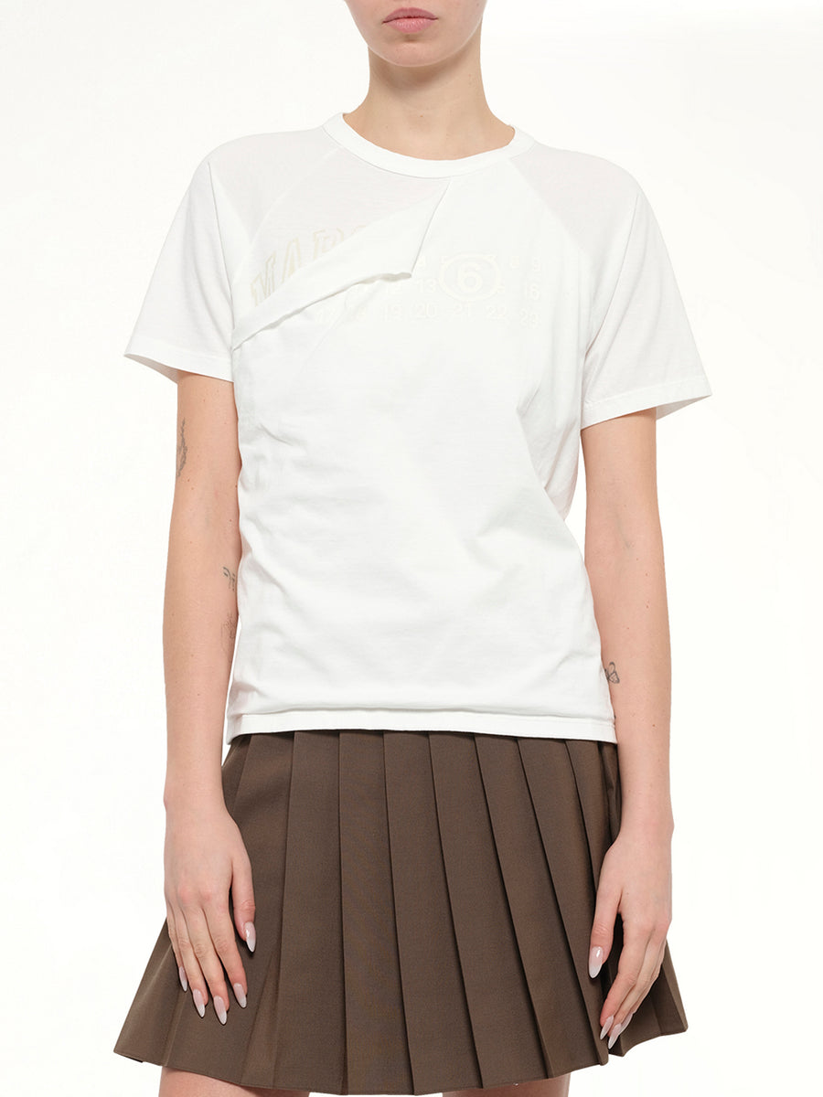 Layered Logo T-Shirt in Off White