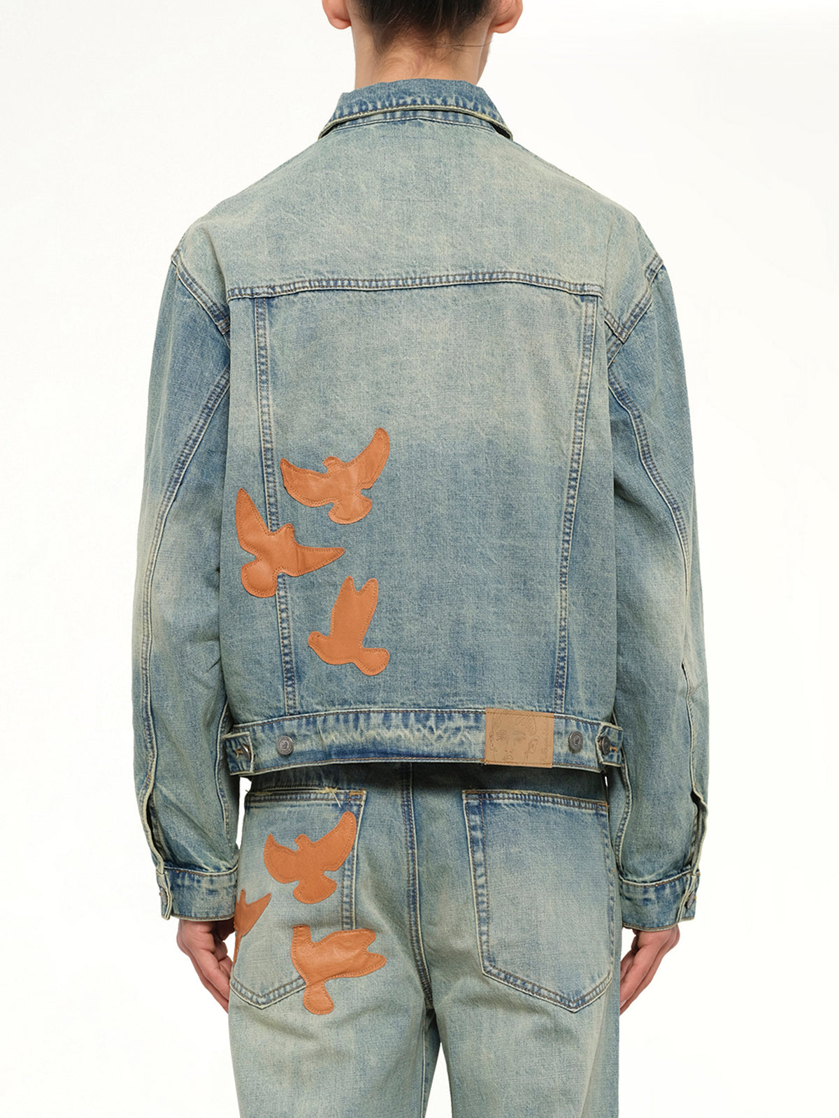Light Wash Dove Denim Jacket in Light Mud Wash