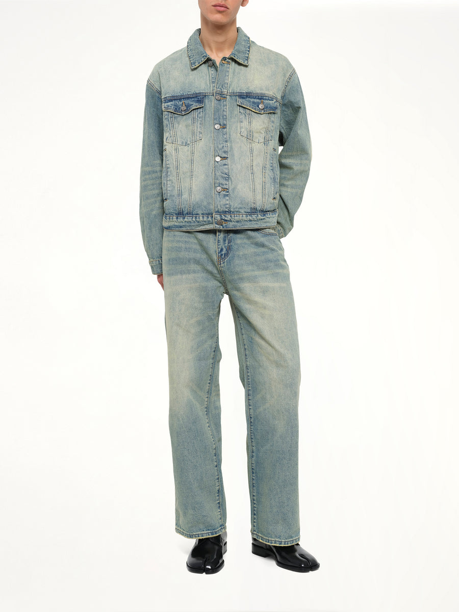 Light Wash Dove Denim Jacket in Light Mud Wash