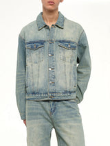 Light Wash Dove Denim Jacket in Light Mud Wash