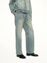 Light Wash Dove Denim Pants in Light Mud Wash