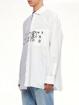 Long-Sleeved Shirt in Off White/Grey