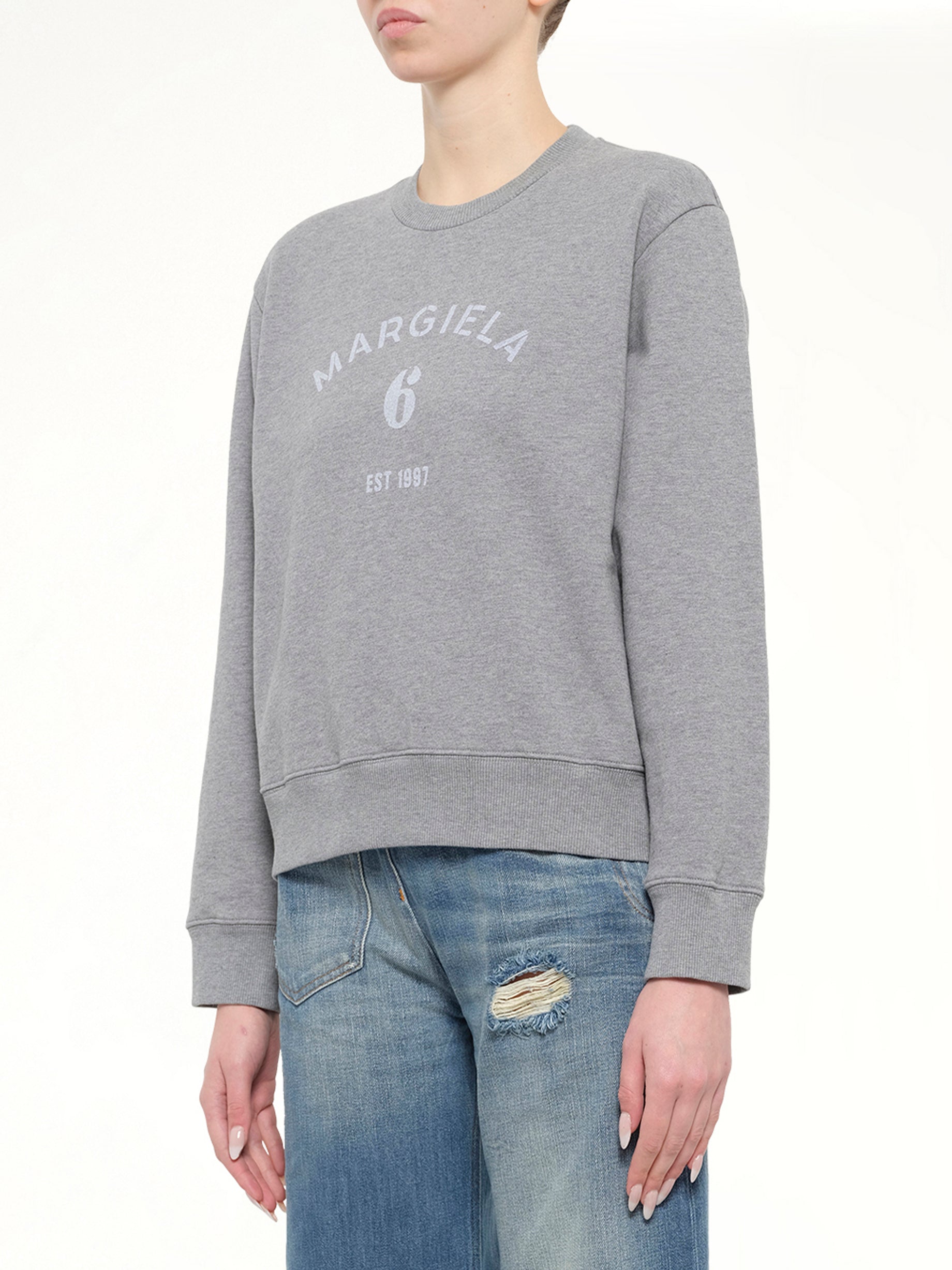 Margiela 6 Sweatshirt in Grey Melange