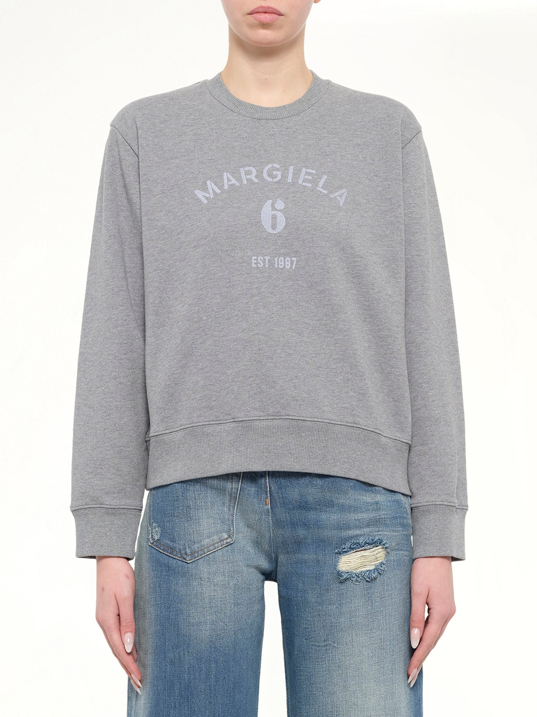 Margiela 6 Sweatshirt in Grey Melange