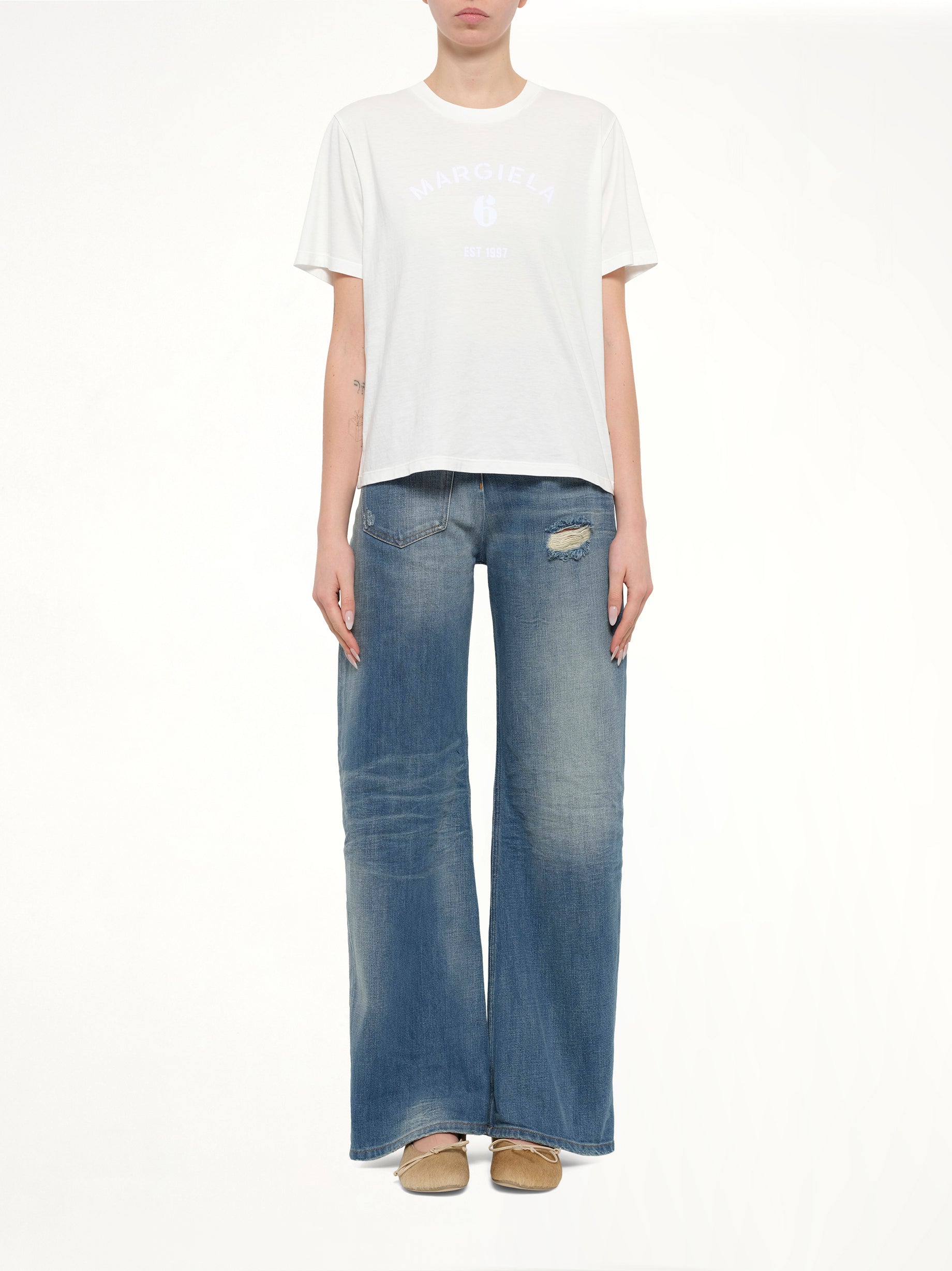 Margiela 6 T-Shirt in Off White