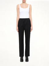 Minimal Elastic Waistband Trousers in Black