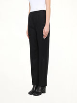 Minimal Elastic Waistband Trousers in Black
