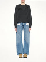 Numbers Zipped Sweatshirt in Charcoal