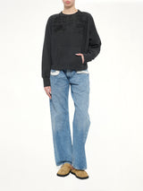 Numbers Zipped Sweatshirt in Charcoal