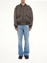 Nylon Bomber Jacket in Gasolina Grey