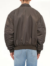 Nylon Bomber Jacket in Gasolina Grey