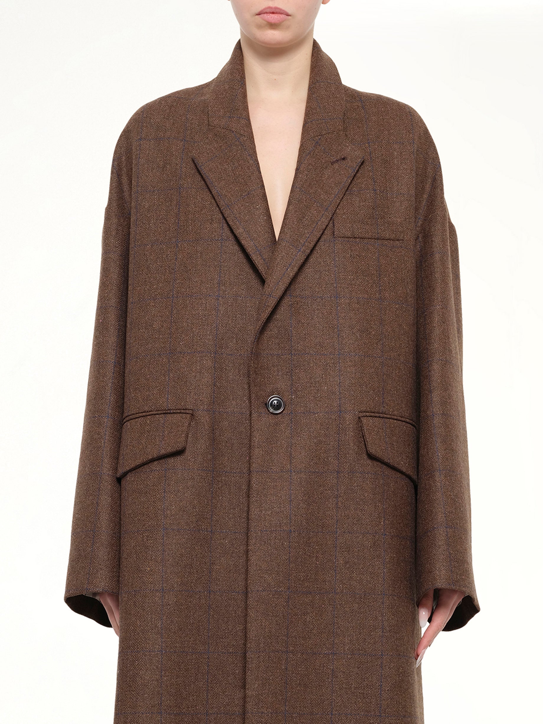 Oversized Cocooning Coat in Brown