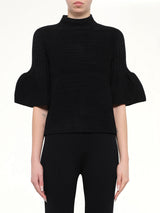 Pottery Velvet Bell Sleeve Flare Top in Black
