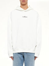 Reversed Logo Hoodie in Off White