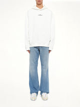 Reversed Logo Hoodie in Off White