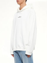Reversed Logo Hoodie in Off White